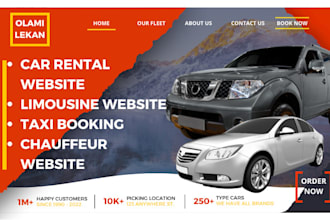 build car rental website, limousine chauffeur website, taxi booking website
