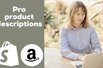 write your shopify, amazon, and etsy product descriptions