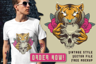 design retro vintage illustration for tshirt or clothing