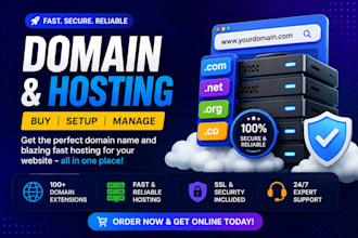 help you to buy a domain name and hosting