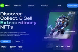 design a modern nft website or landing page UI UX