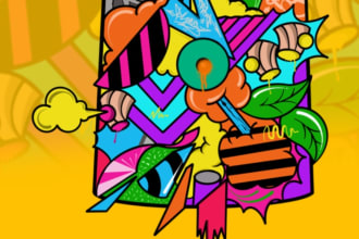 design cool graffiti doodle art for t shirt brand and merchandise
