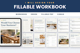 design a professional fillable workbook, journal or planner in canva