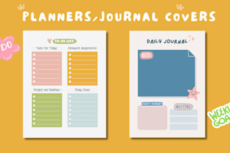 design custom printable planners, journals or trackers pdfs