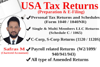 file USA tax returns for individuals and businesses