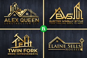 do real estate, property, construction, home, 3d logo design