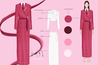 make detailed fashion illustrations with tech drawing