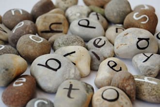 make a unique message from natural coloured stones for a gift or promotions
