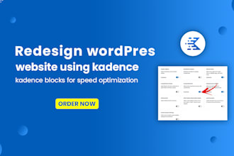 redesign wordpress website using kadence pro professional service