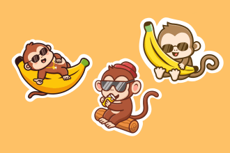 draw cute cartoon animal illustration,or stickers for you