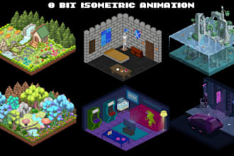 create 8 bit map isometric animation