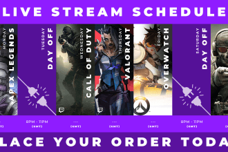 design a custom animated twitch schedule for streamers and vtubers