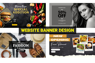 design a modern web and website banner, slider, banner ads, or shopify header