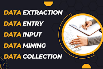 do data entry, input, extraction, collection and data mining