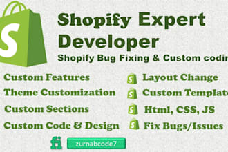 do shopify bug fix, shopify custom code,theme customization