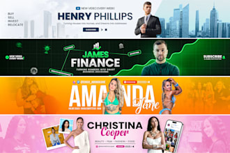 design a professional youtube banner for your channel