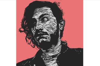 create a portrait print linocut