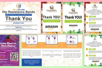 design amazon product insert card, thank you card, packaging insert