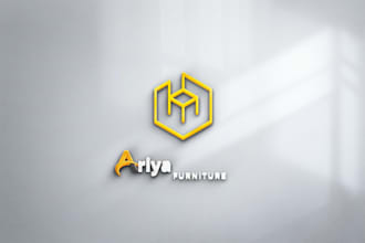 design creative vintage 3d furniture logo