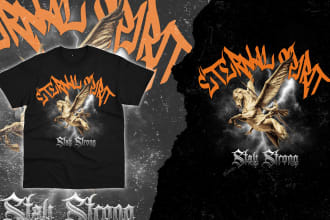 design vintage, surreal, heavy metal style streetwear brand