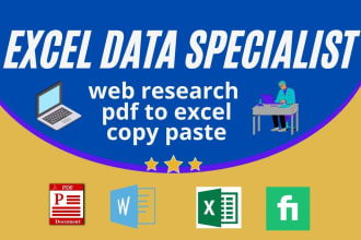 do data entry, email collaction, web research, lead generation, for your company