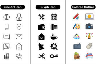 Top 5!  make icon design icon set line icon custom icons website icon vector icons