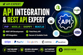 do api integration, rest api, shopify api, node js, php