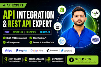 do api integration, rest api, shopify api, node js, php