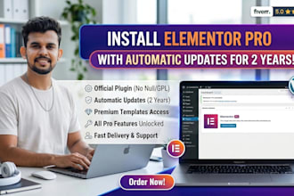 install elementor pro with automatic updates for 2 years