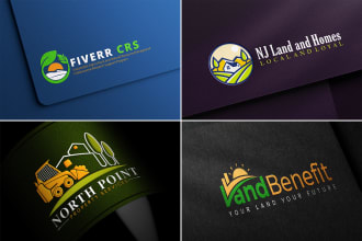 design gardening, ranch, field, farm, plants, organic logo