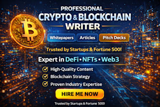 write professional blockchain, crypto and nft whitepaper