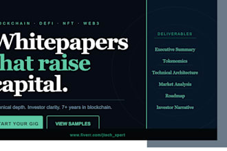 write a professional blockchain, crypto, defi or nft whitepaper for your project