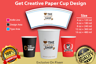 do premium quality paper cup and mug design