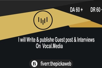 write and publish article and interview on vocal media