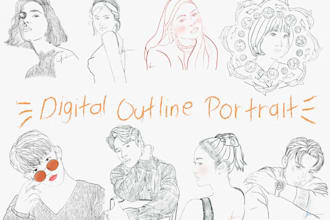 draw a digital outline portrait