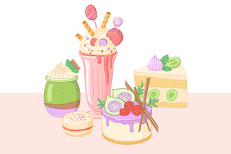 draw vector illustration of food or drinks