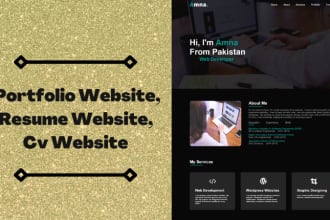 create a portfolio website, resume website or cv website