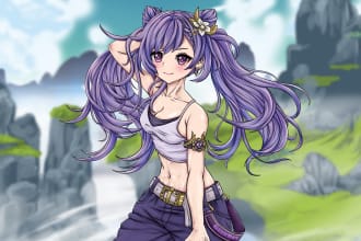 do anime fan art, original character, nsfw