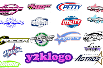 create custom  y2k logo for your  brands