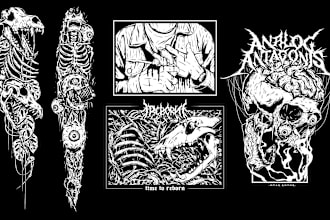 draw a metal, horror, dark art