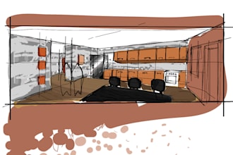 draw an architectural sketch