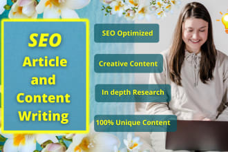 do unique SEO article writing and creative content writing
