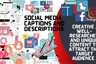 write creative captions and descriptions for your social media handles