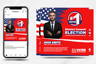 design eye catching political, election, campaign flyer