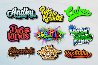 do typography, graffiti, lettering, and text logo design