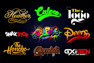 do typography, graffiti, lettering, and text logo design