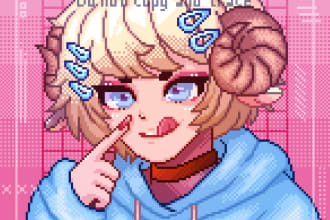 make pixel art avatar and portrait character for you