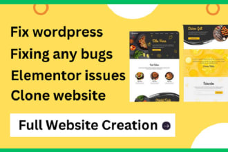 fix wordpress issues, any bugs, or create wordpress website