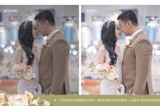 edit professional wedding photo retouching and editing