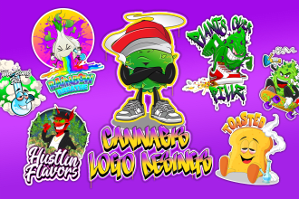 create a unique eye catching cannabis, weed, 420 logo